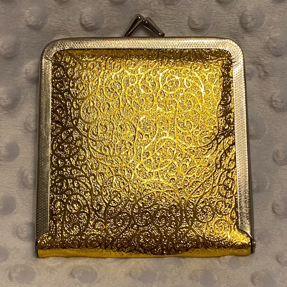 Vintage Hong Kong Gold Foil Ladies Makeup Mirrors - 1960’s